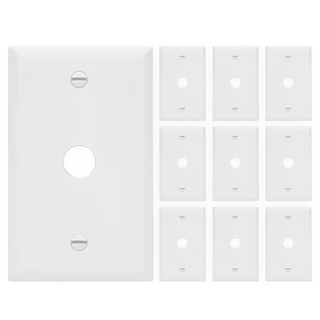 Enerlites Plastic Wall Plates 1-Gang Phone/Cable Cover – 0.625" Diameter